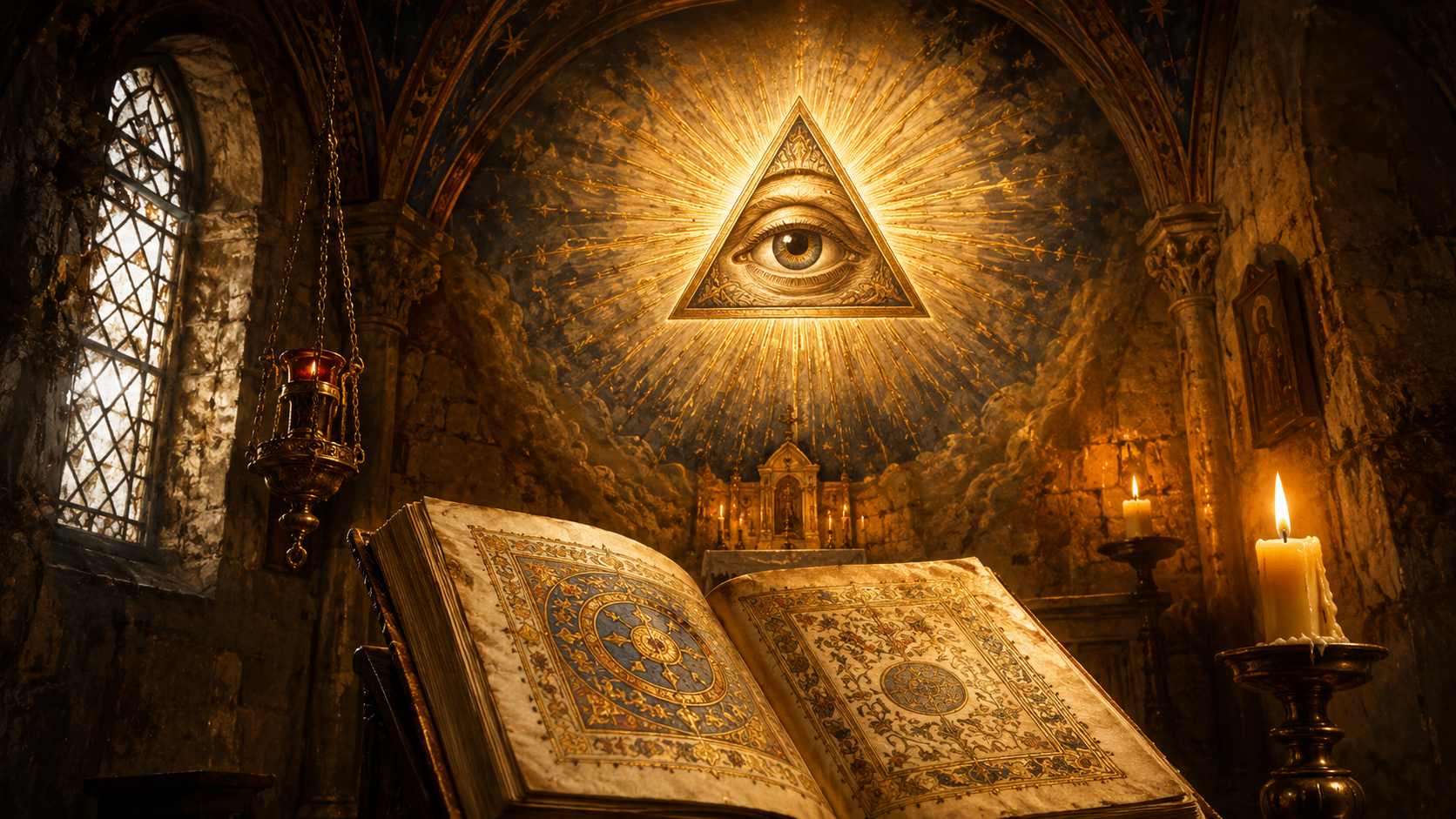 Divine illumination in an ancient chapel