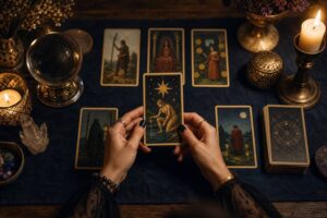 Learn how tarot readers interpret card meanings through symbolism, suits, numerology, reversals, deck traditions, and birth cards in