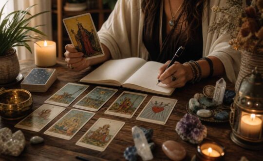Learn how tarot readers balance traditional card meanings with personal and cultural context, using focused questions and journaling