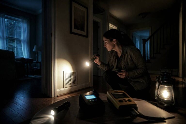 Safely investigate strange household experiences: treat rotten-egg odors as possible gas leaks, check common causes, and keep paranormal