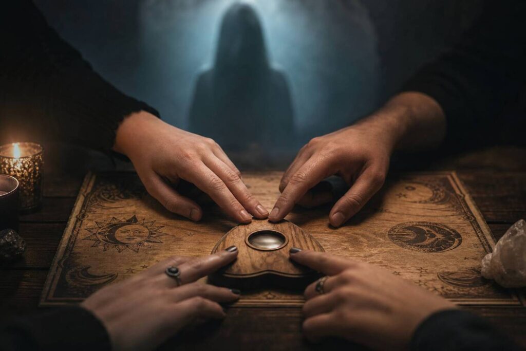 How do Ouija planchettes seem to move on their own? Learn about the ideomotor effect, expectation, folklore and